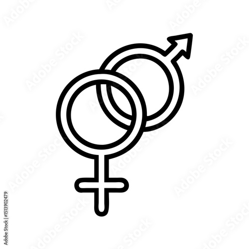 Gender symbols representing male and female in minimalist design  