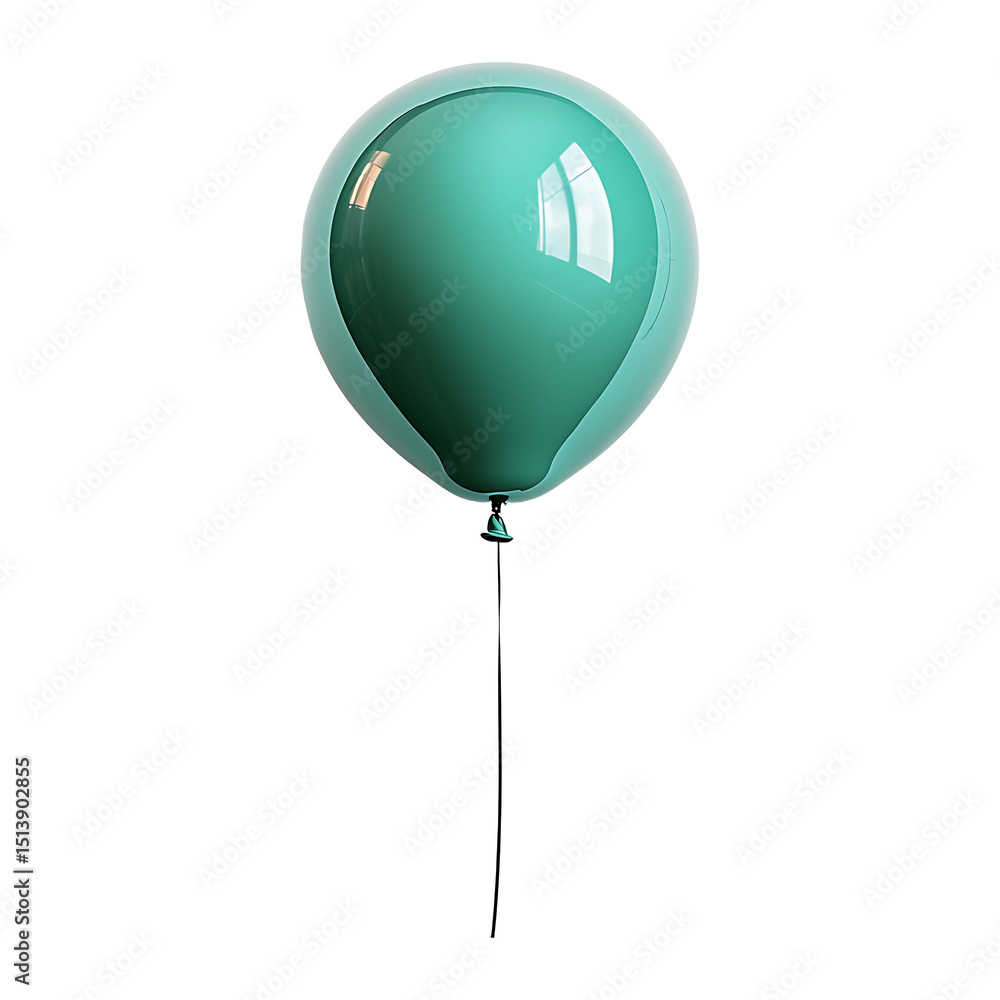 Obraz premium green balloon isolated on transparent background.