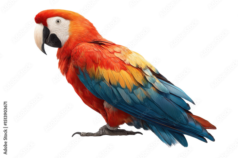 Exotic Parrot Isolated on Transparent Background Exotic Parrot Isolated on Transparent Background