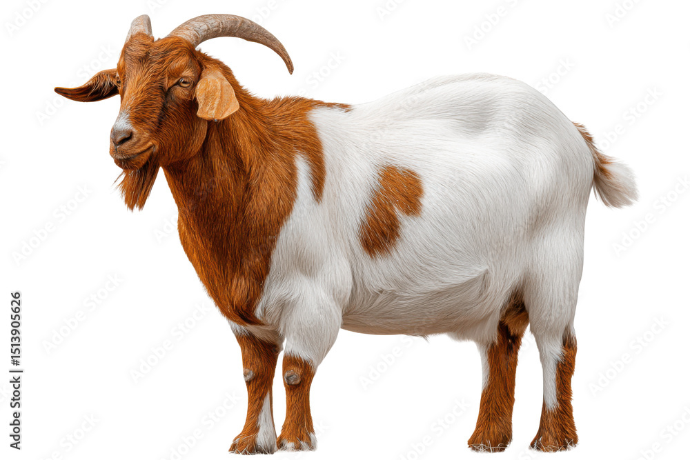 Fototapeta premium Boer Goat Isolated on Transparent Background