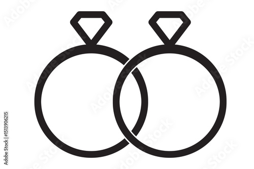 Sparkling Moments Unique Engagement Ring Icons . Wedding Ring Icon Set .  Vector  Design . eps 10 