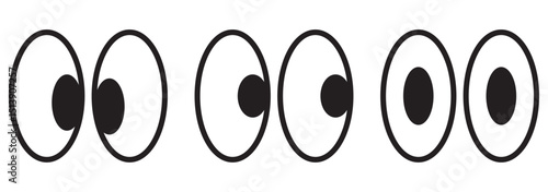 Set cartoon eyes icons design, look or glance sign collection, eye expression isolated on white background .Vector Design . eps 10 