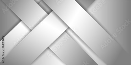 White metal gradient banner, Smooth metal surface texture. Abstract metal background. Copy space for your design. vector
