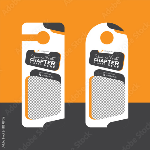 Real Estate Door Hanger Vector Template – AI & EPS Format – Fully Editable, Print-Ready Design for Realtors, Open House, Property Listings