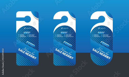 Real Estate Door Hanger Vector Template – AI & EPS Format – Fully Editable, Print-Ready Design for Realtors, Open House, Property Listings