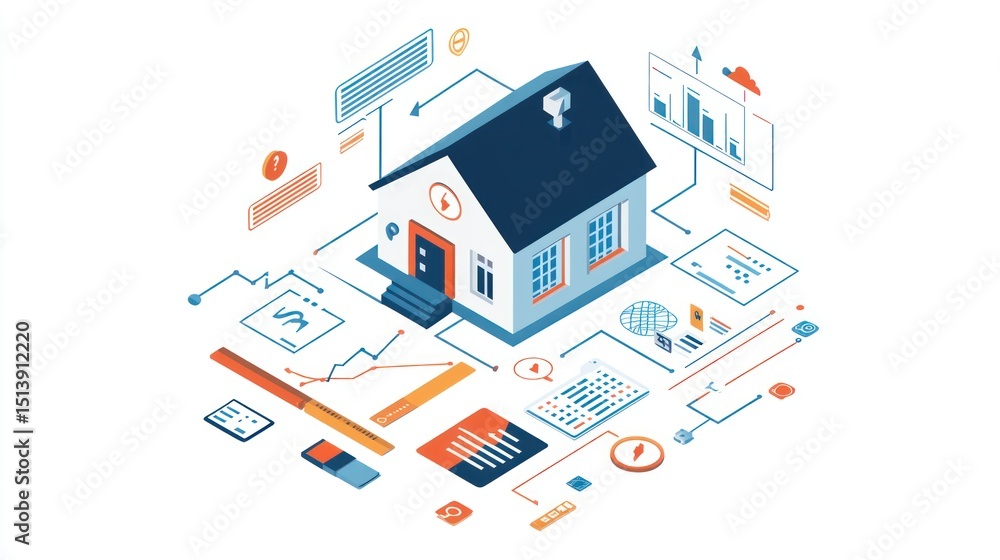 Fototapeta premium Smart home system infographic