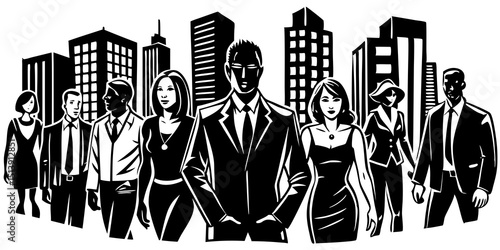 Картината върху платно people in the city