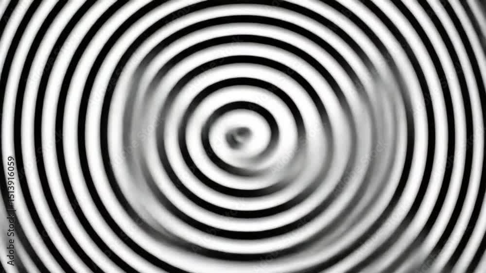Hypnotic Black and White Concentric Circle Pulse Loop Hypnotic Black and White Concentric Circle Pulse Loop