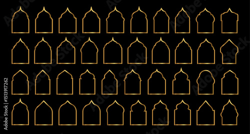 Moroccan Style Arabic Gold Arch Set