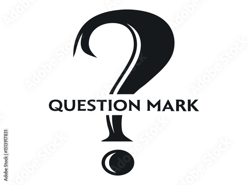 Question Mark Graphic Design vector illustration, striking, stylized question mark graphic, perfect for conveying intrigue, uncertainty, or a call to action. question mark, graphic, design, logo, symb