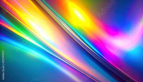A mesmerizing abstract background with dynamic light streaks in vibrant rainbow spectrum colors.