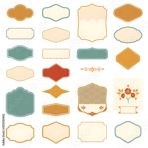 Wallpaper Mural set of retro labels, VINTAGE, isolated, Watercolor Vintage Speech Bubbles for Quotes & Social Media Torontodigital.ca