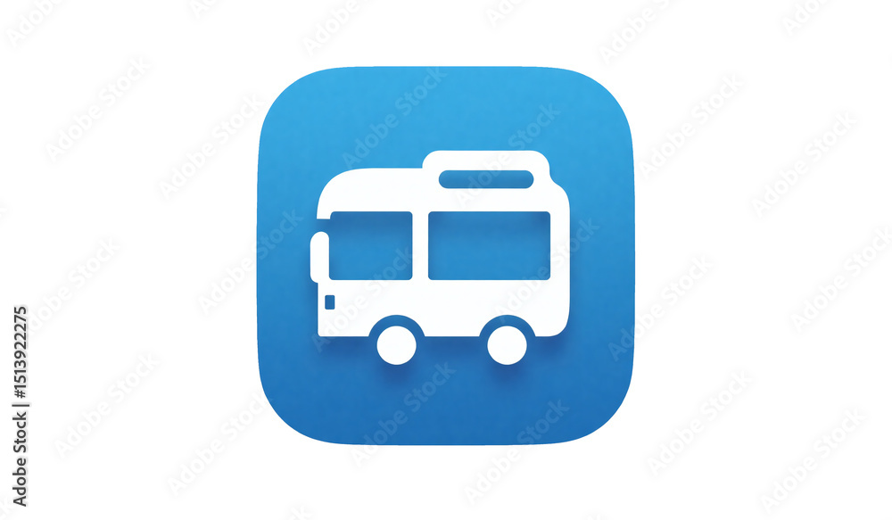 AI-Generated Blue RV Icon on isolated transparent Background. AI-Generated Blue RV Icon on isolated transparent Background.
