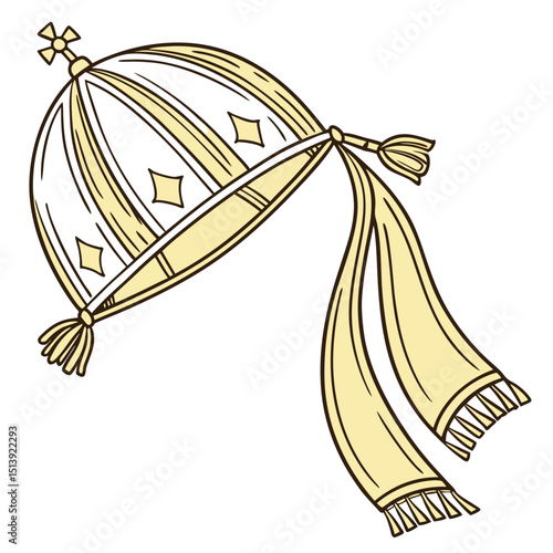 Single vector of a processional canopy baldachin ornate traditional Catholic Corpus Christi religious ceremonial element

