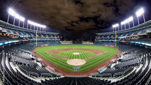 Wallpaper Mural Majestic nighttime baseball stadium illumination unveiling game night atmosphere Torontodigital.ca