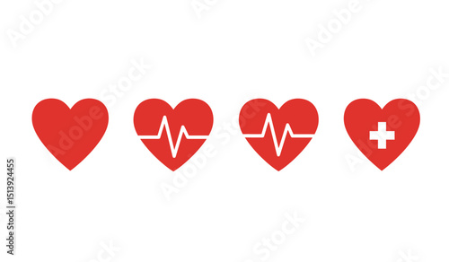 Heartbeat line icon. Emergency defibrillator sign. Automated External Defibrillator. Vector illustration.