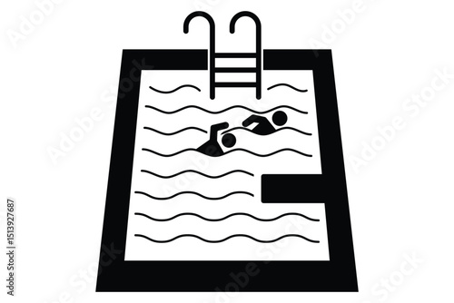Swimming Pool icon Flat outline fill set collection. Swimming pool Vector Outline Vector Icon that can easily edit or modify. An icon of swimming pool is up for use. aquapark vector icon with editable