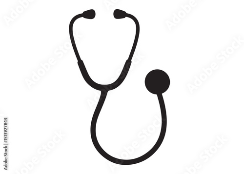 stethoscope logo silhouette vector medical tools, stethoscope symbol health logo icon silhouette, stethoscope black logo healthcare and medical design vector illustration on a white background.