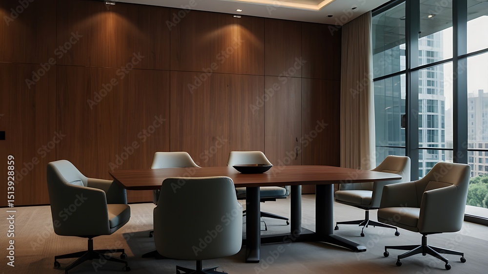 Sleek Conference Room with Modern Design and City View Enhancing Collaboration Sleek Conference Room with Modern Design and City View Enhancing Collaboration