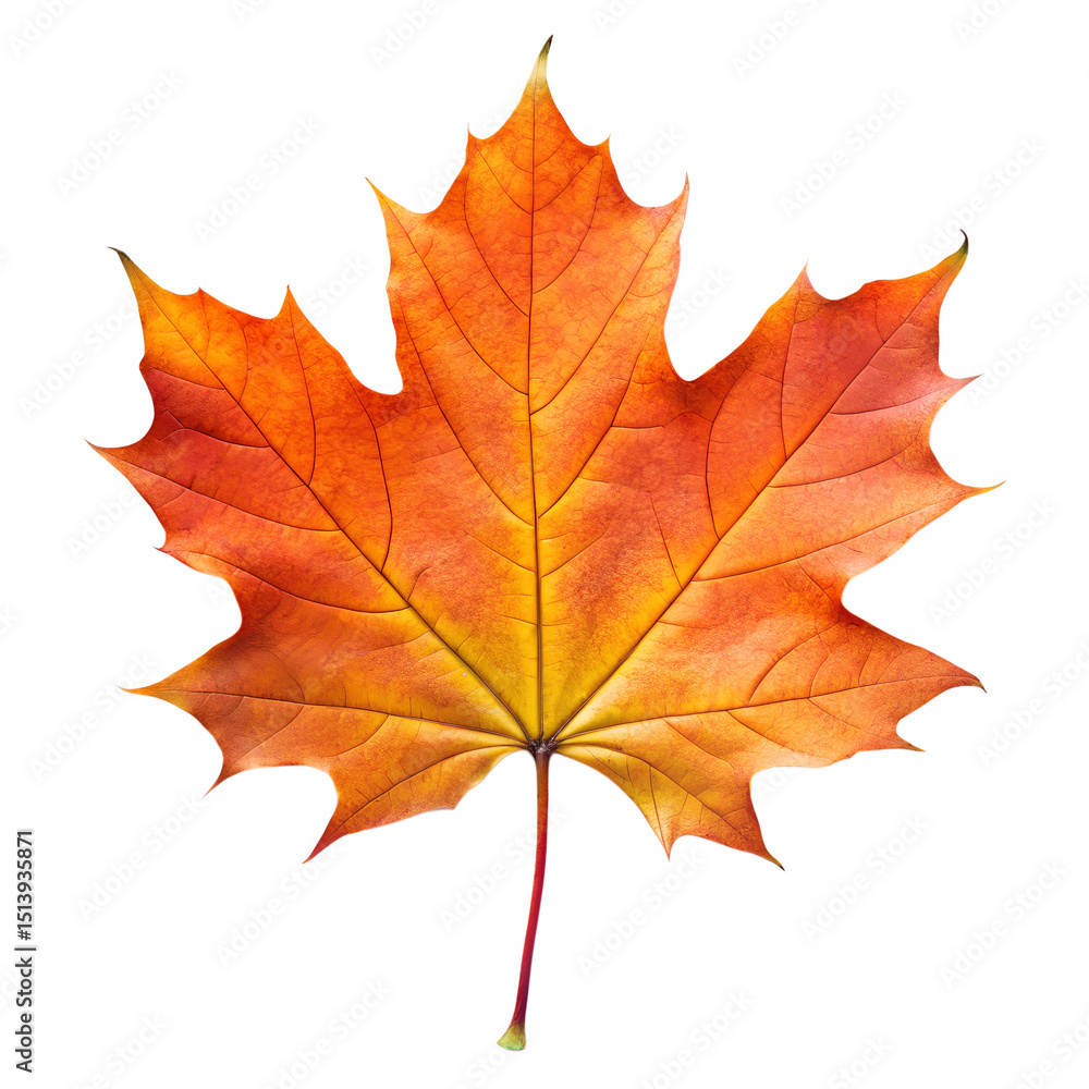 Autumn maple leaf isolated on transparent background Autumn maple leaf isolated on transparent background