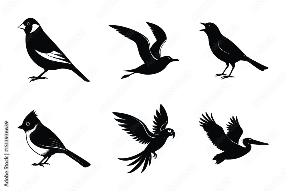 Fototapeta premium Bird Silhouettes Collection