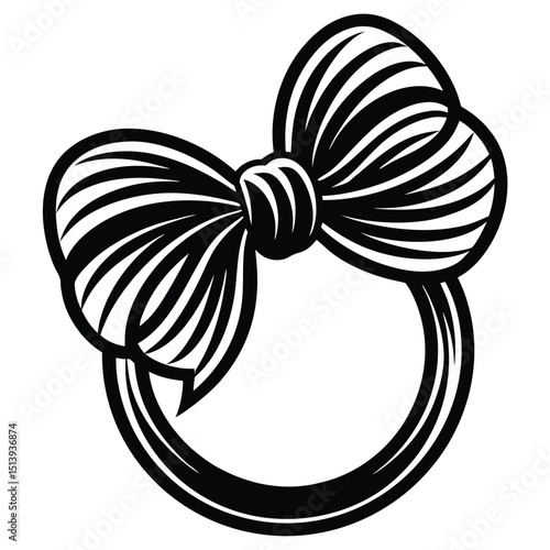 Hair Bow Ring Vector Set – Cute Black and White Clipart

Stylized Bow Hair Ties – Girly Fashion Vector Icons

Black and White Bow Accessories – Cartoon Style Clipart