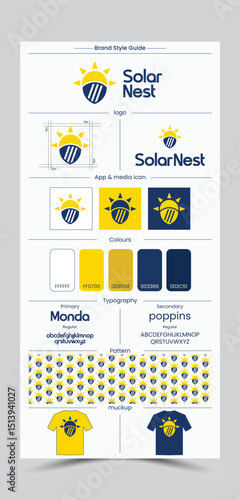 a modern solar panel company green energy brand style guide and brand identity design