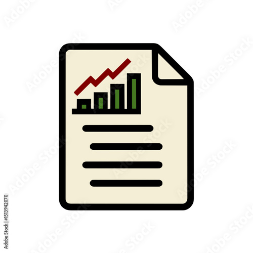Clean and Modern Document Icon with Chart Design