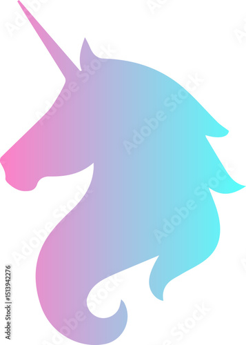 Gradient unicorn head 