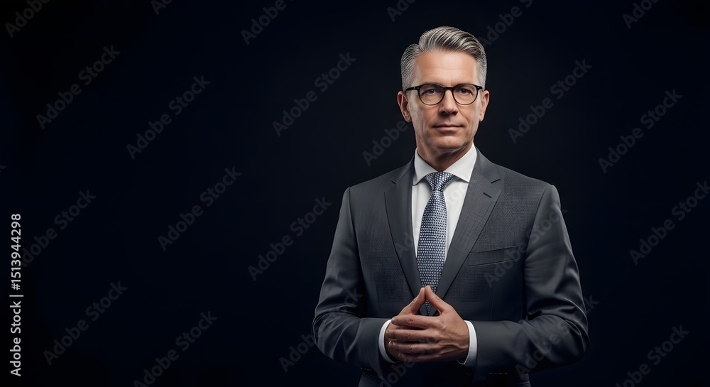 A confident businessperson portrait in a business suit, exuding professionalism and authority with a classic portrait, with a clean, modern aesthetic. A confident businessperson portrait in a business suit, exuding professionalism and authority with a classic portrait, with a clean, modern aesthetic.