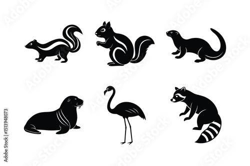 Wild Animal Silhouettes Set
