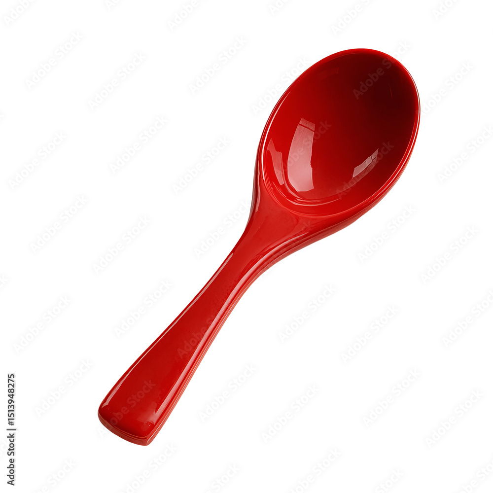 Red spoon, kitchen utensil, red tableware Red spoon, kitchen utensil, red tableware