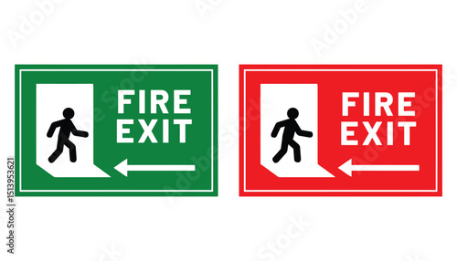 Essential Fire Exit Signs Green Red Safety Emergency Directions Guidance