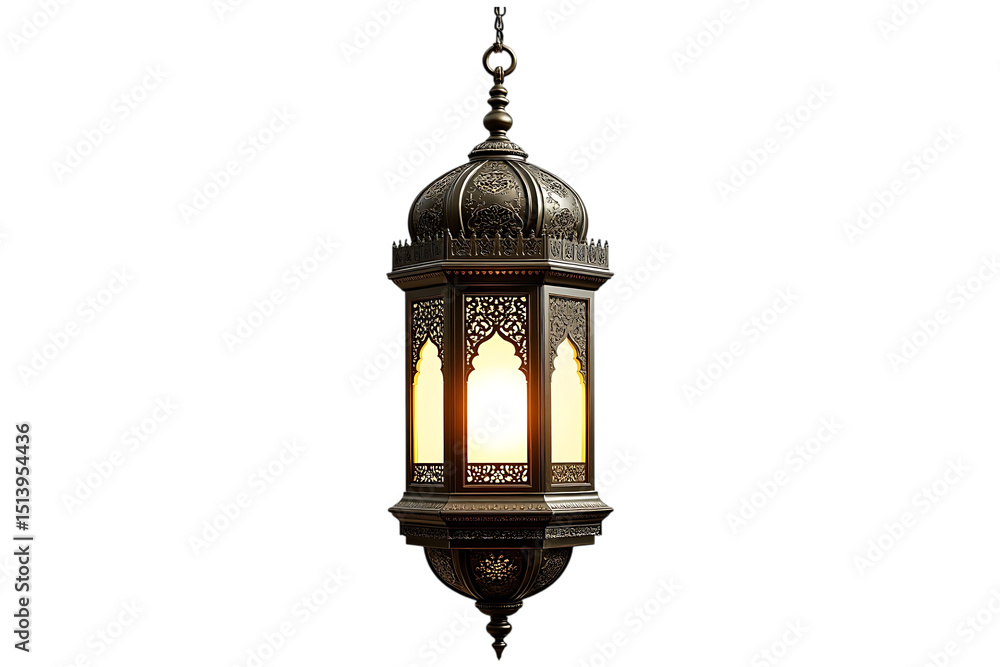 Elegant ornate ramadan lantern hanging dark background Elegant ornate ramadan lantern hanging dark background