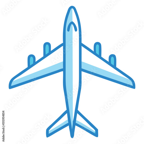 Modern commercial airplane vector icon with clean minimalist design for travel and aviation branding
