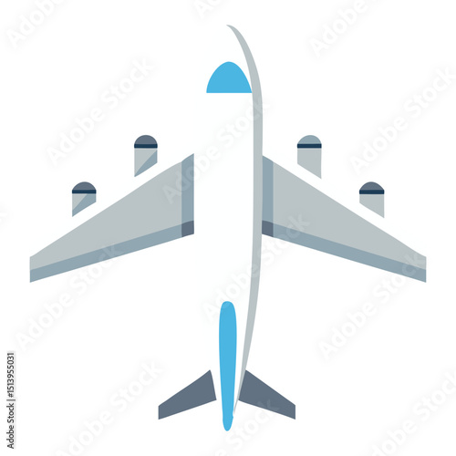 Modern commercial airplane vector icon with clean minimalist design for travel and aviation branding
