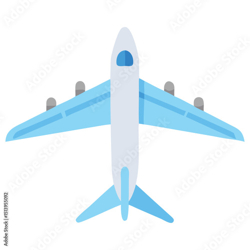 Modern commercial airplane vector icon with clean minimalist design for travel and aviation branding
