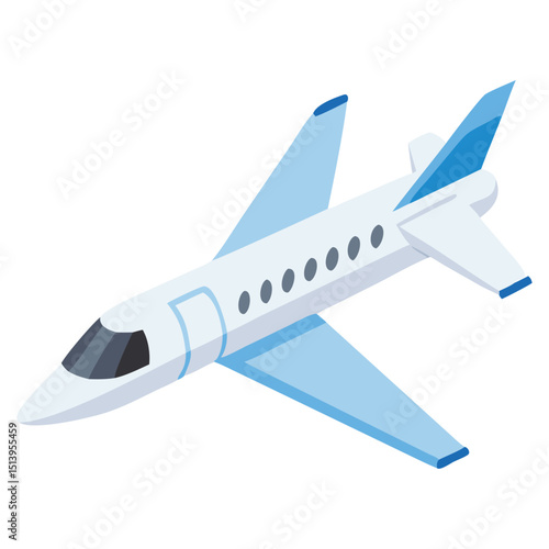 Luxury private jet vector icon with sleek modern design for premium air travel branding
