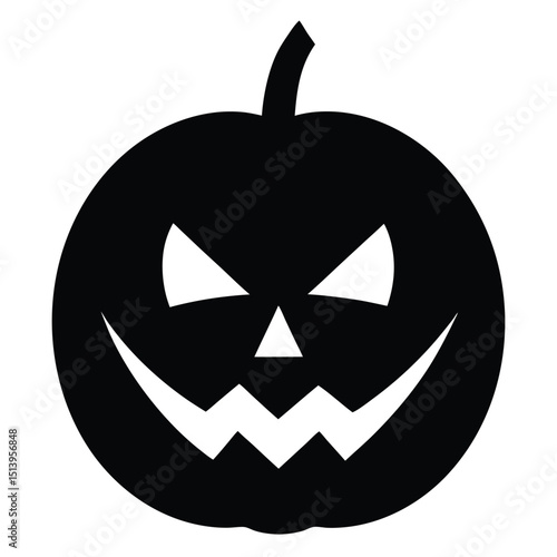 Spooky halloween jack o lantern silhouette design suitable for festive decorations and graphics