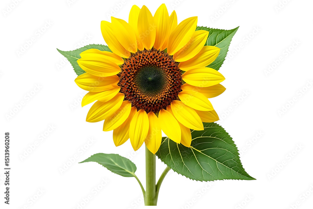 Obraz premium Vibrant sunflower isolated on transparent background