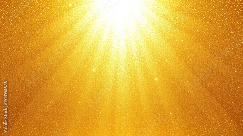 Brilliant Golden Surface Gleaming with Shimmering Particles and a Soft, Radiant Glow Emanating from the Top Center