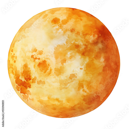 a watercolor of venus planet on transparent background PNG