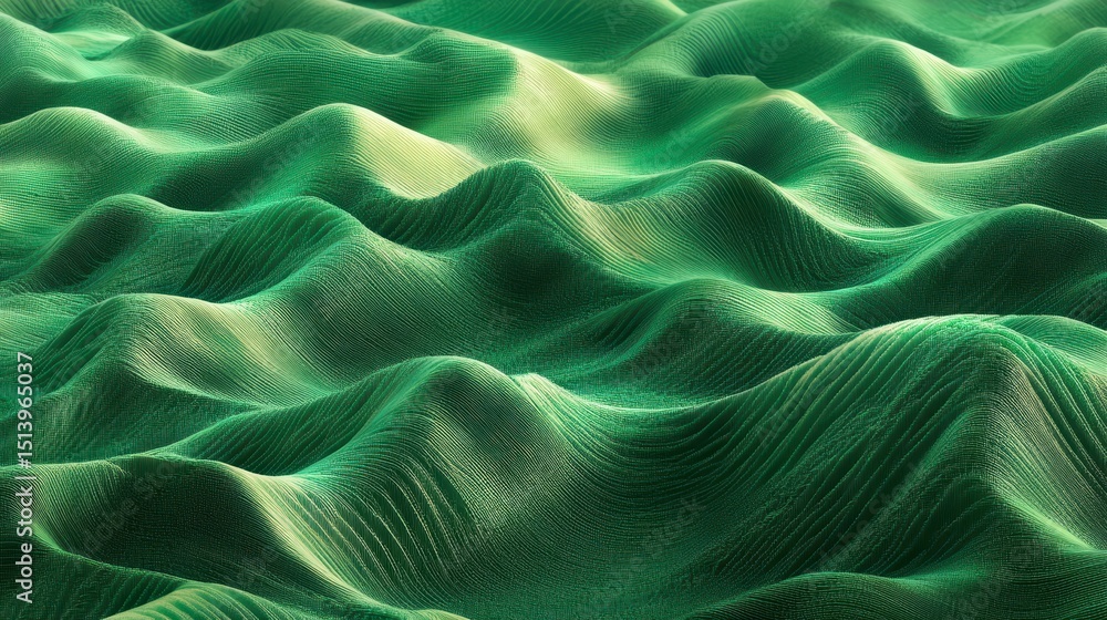 Obraz premium Abstract green wave texture background.
