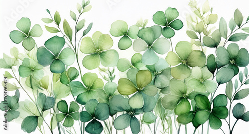 Floral watercolor background, paper texture, hand drawn print.