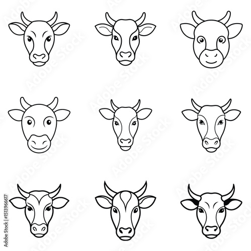 set of funny cartoon animals
