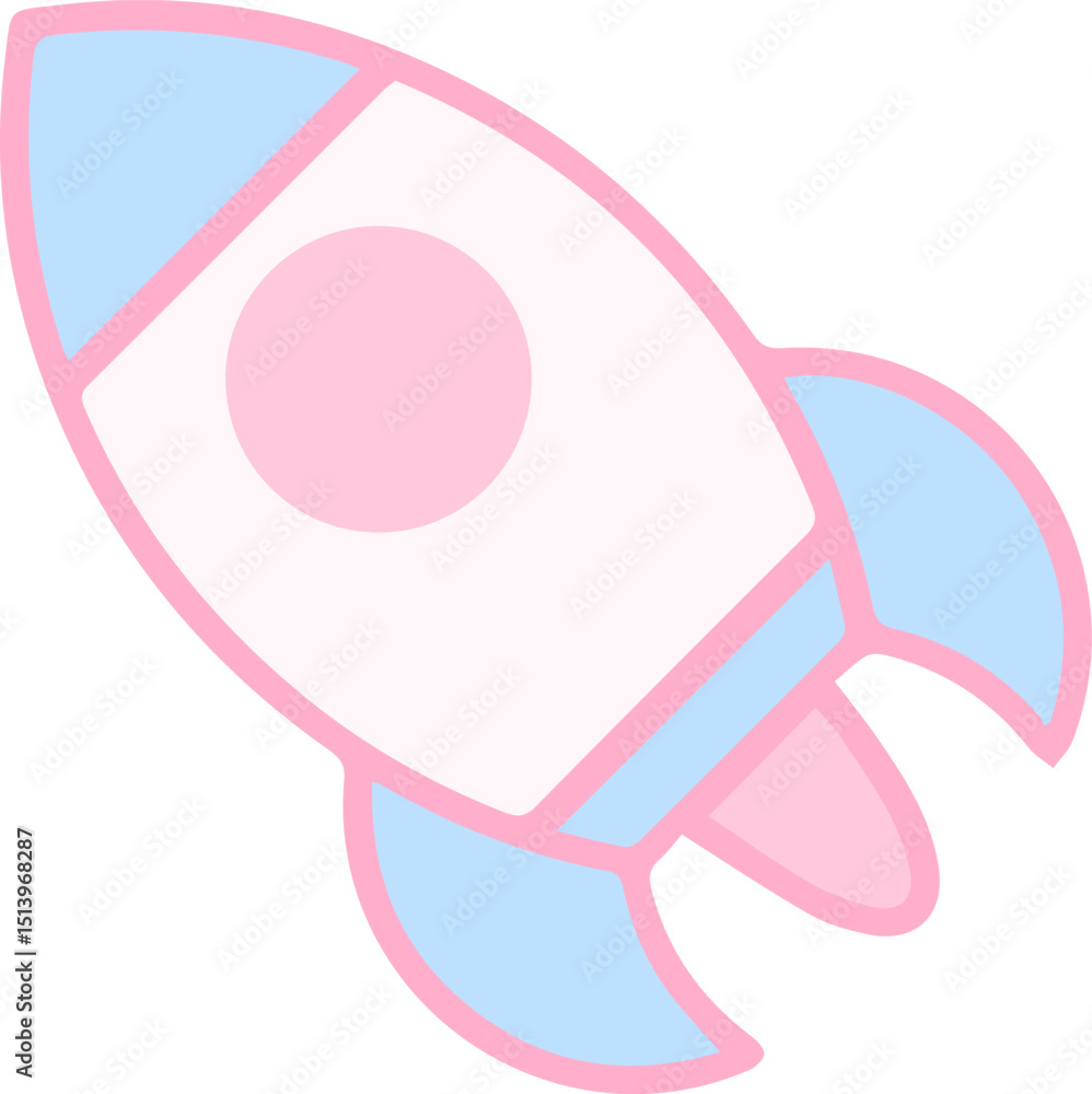 Fototapeta premium Pastel rocket ship cartoon