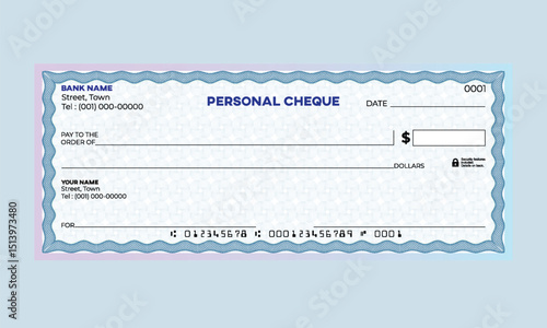Blank Bank Check Vector guilloche pattern for Designers and Creators