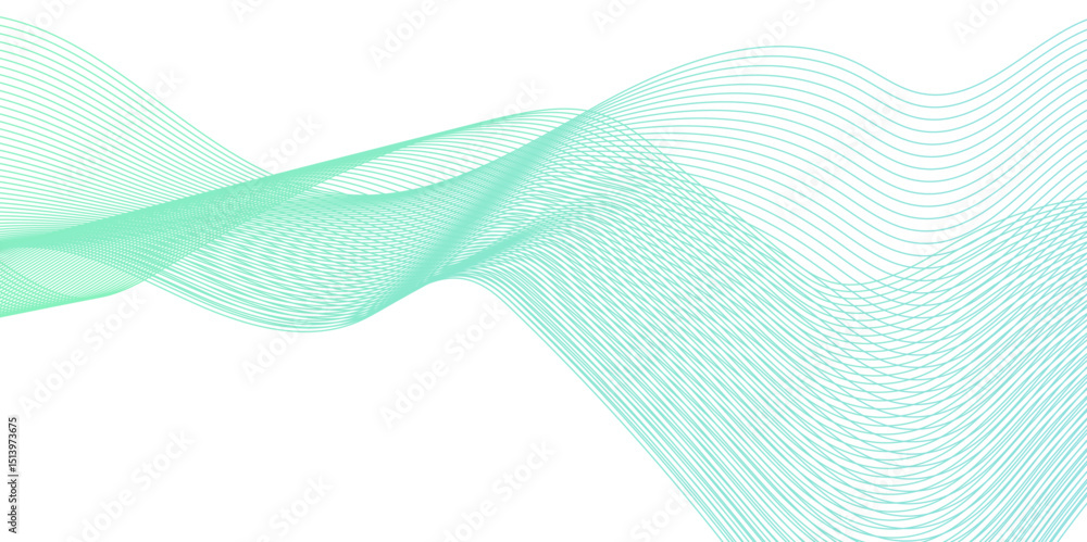 Fototapeta premium Digital technology Abstract wave element for design. Curved wavy line smooth stripe. Abstract background with lines. Modern colorful wavy lines pattern design element.