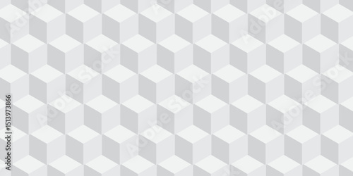 Abstract black white cubes seamless pattern. Vector seamless cubic pattern. Geometric hexagonal line Pattern Background. 
