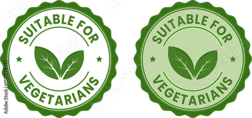 Vegetarian-approved stamp icons in green ideal for organic, plant-based, and eco-conscious packaging